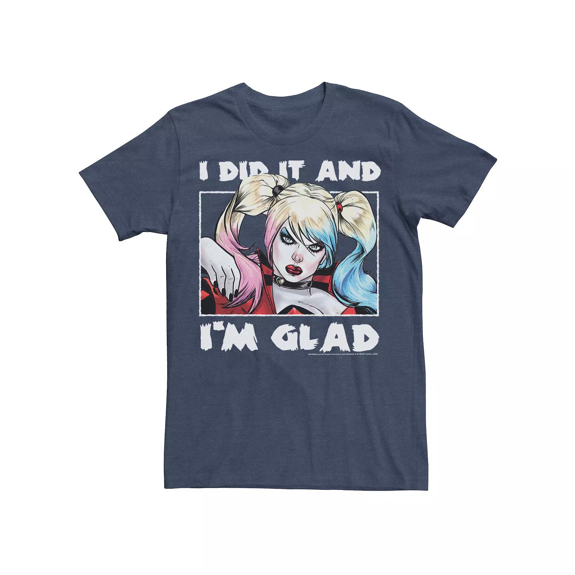 Men's Batman Harley I Did It And Im Glad Tee, Size: XXL, Navy Grey Product Image