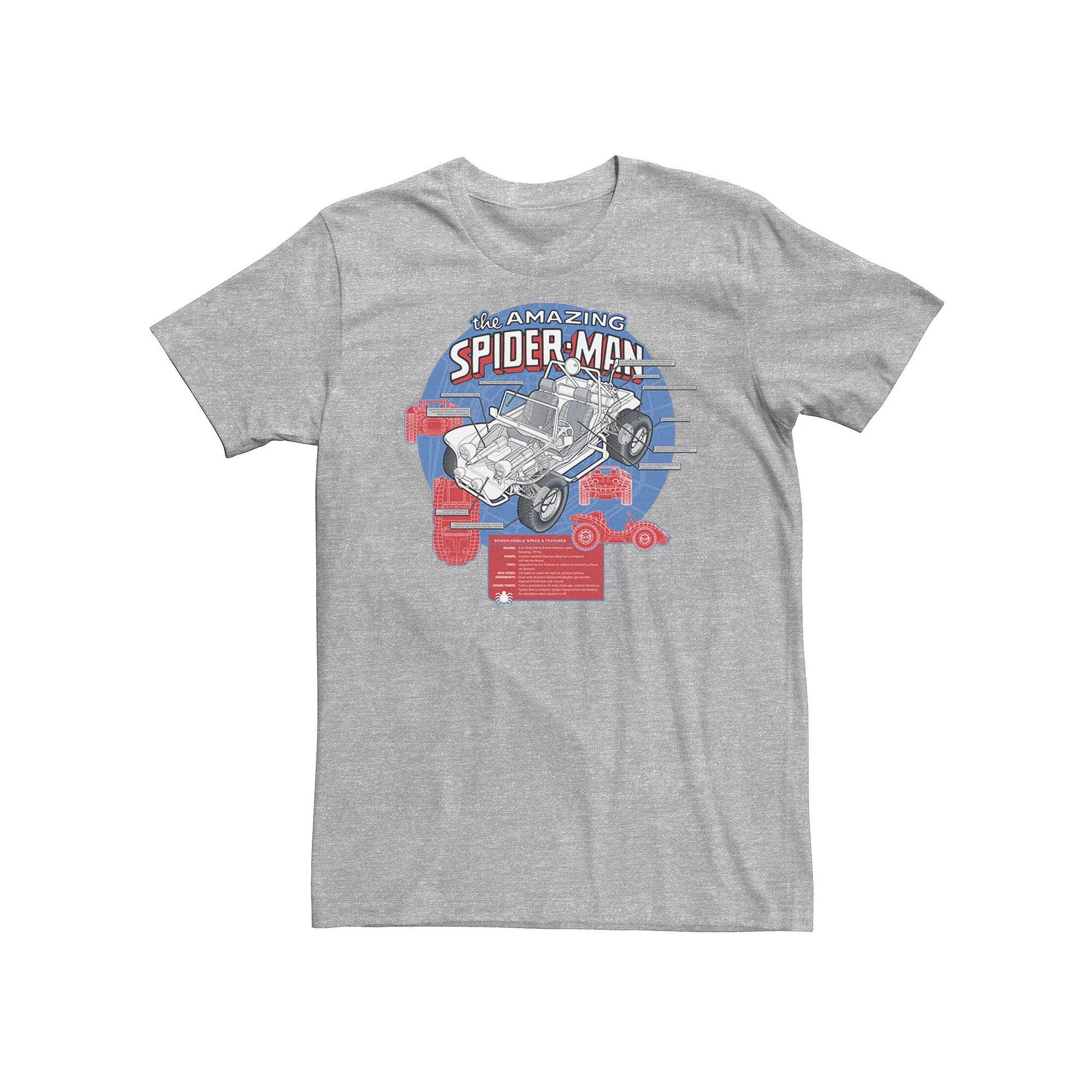 Big & Tall Marvel The Amazing Spider-Man Spider-Mobile Schematic Tee, Men's,  Product Image