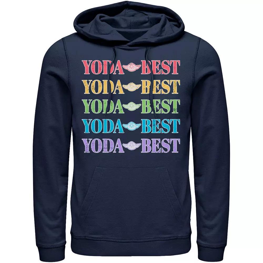 Men's Star Wars Pride Yoda Best Rainbow Text Stack Graphic Hoodie,  Product Image