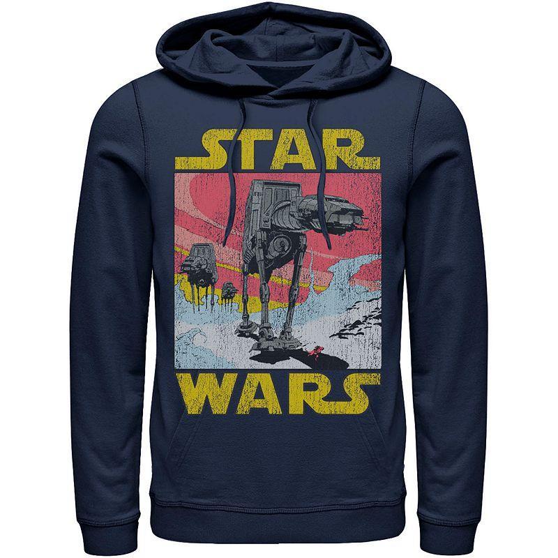 Men's Star Wars At-AT Retro Poster Hoodie, Size: Large, White Product Image