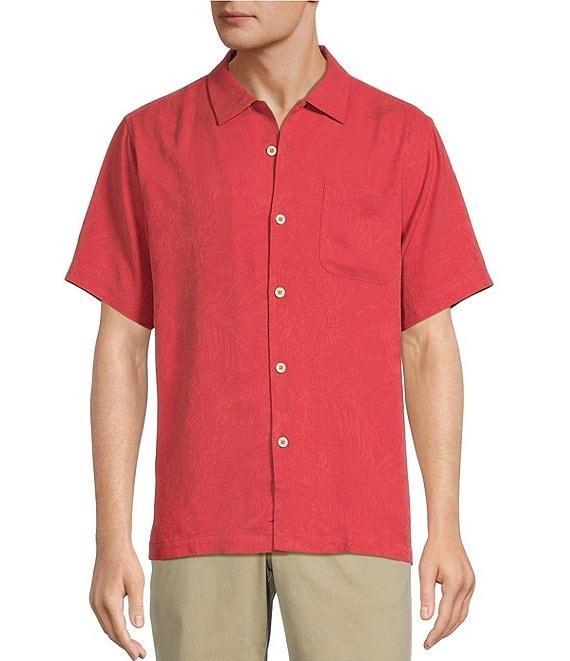 Tommy Bahama Solid Tropic Isle Short Sleeve Camp Collar Woven Shirt Product Image