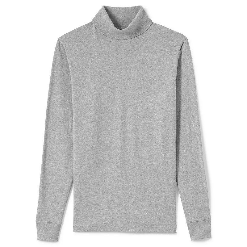 Men's Lands' End Super-T Turtleneck, Size: Large, Dark Grey Heather Product Image