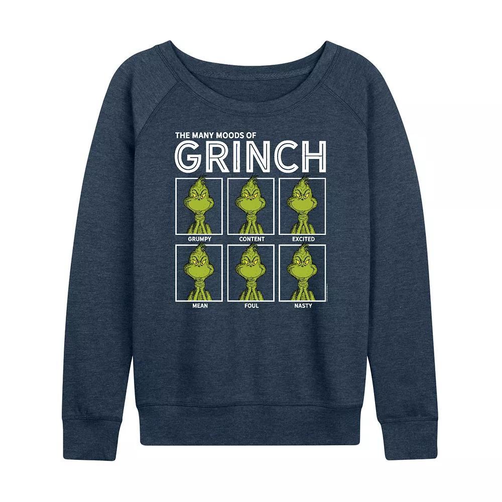 Women's Dr. Seuss The Grinch Many Moods French Terry Long Sleeve Tee, Girl's,  Product Image