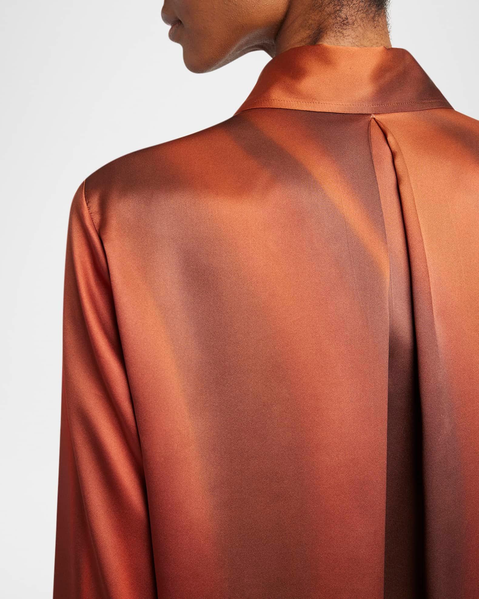 Abstract-Print Silk Button-Down Shirt Product Image