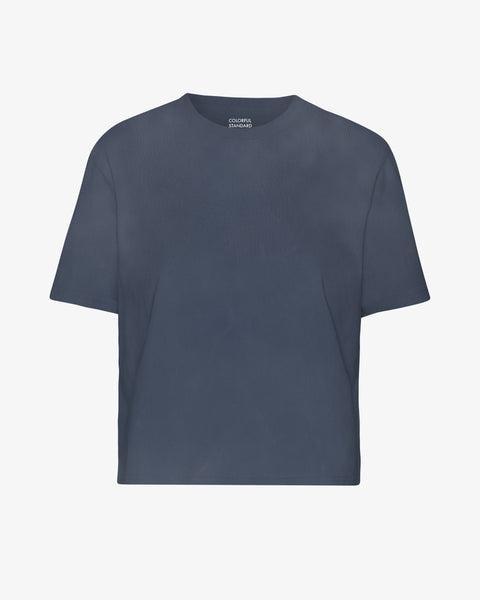 Organic Boxy Crop Tee - Neptune Blue Product Image