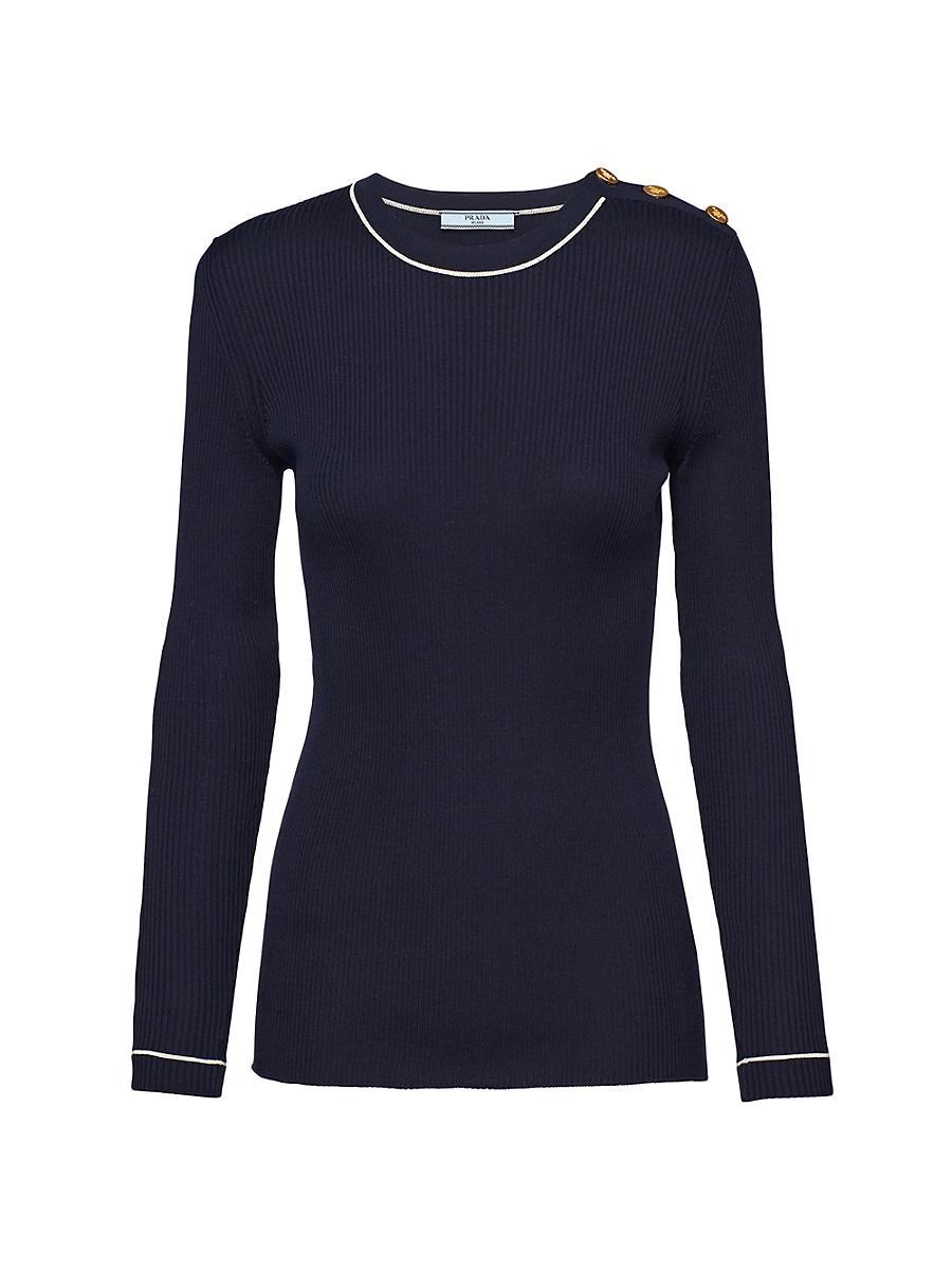 Womens Silk Crew-Neck Sweater Product Image