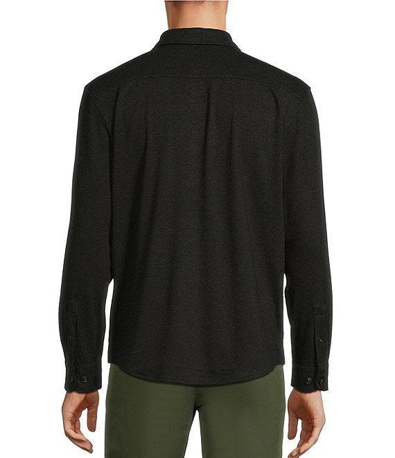 Roundtree & Yorke Long Sleeve Button Down Collar Solid Knit Button Front Shirt Product Image