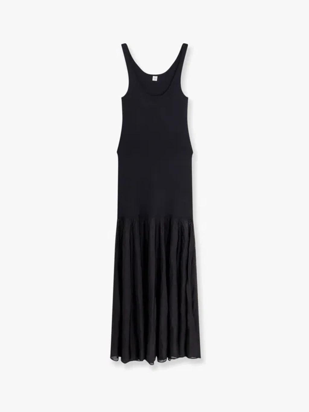 TOTÊME Knit Maxi Tank Dress In Black Product Image