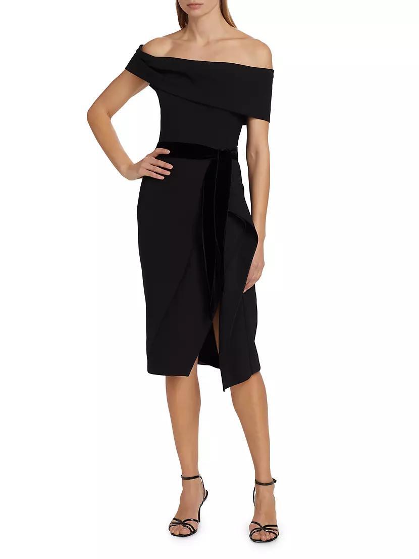 Off-the-Shoulder Drape Cocktail Dress Product Image