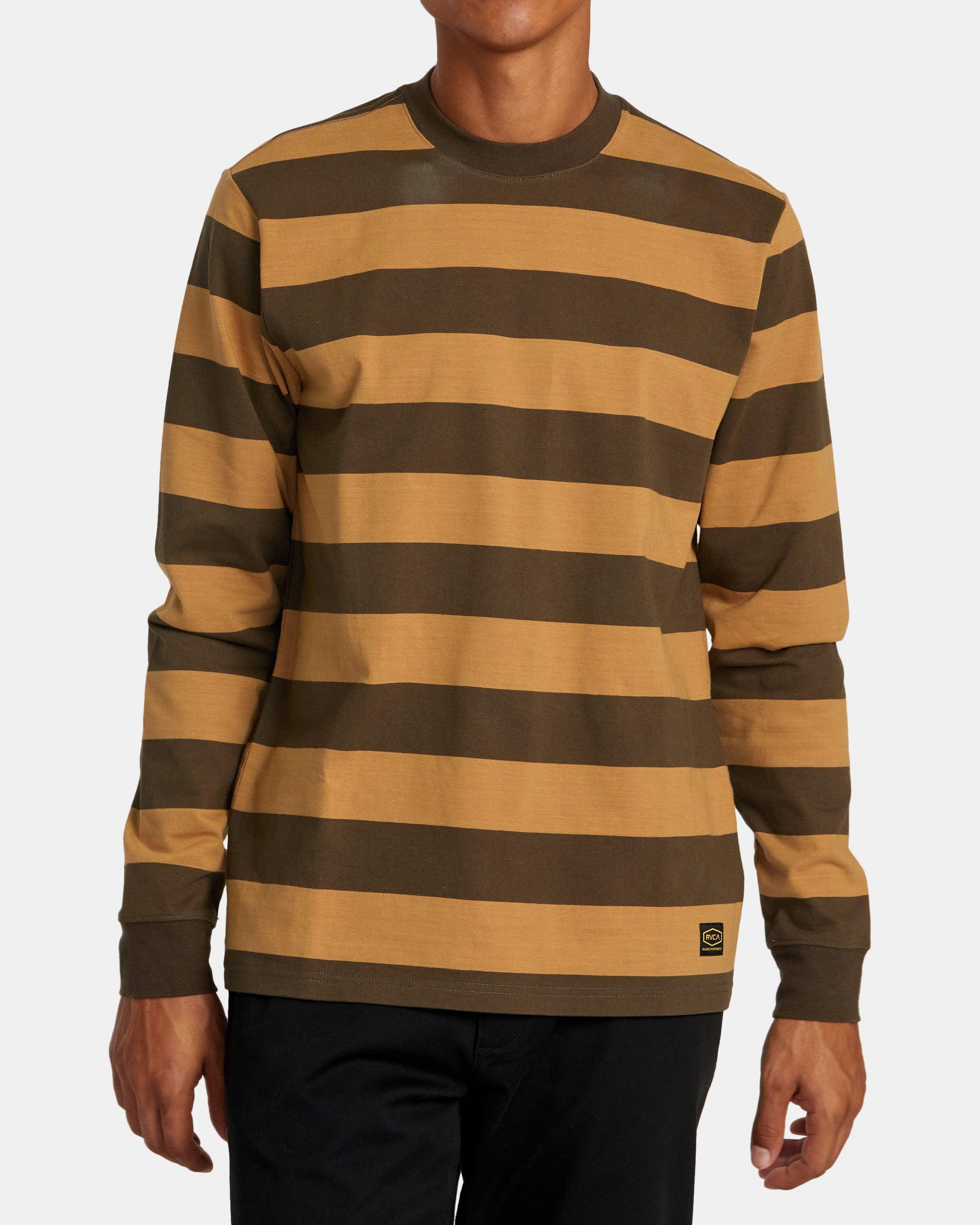 Chainmail Stripe Long Sleeve Tee - Camel Product Image