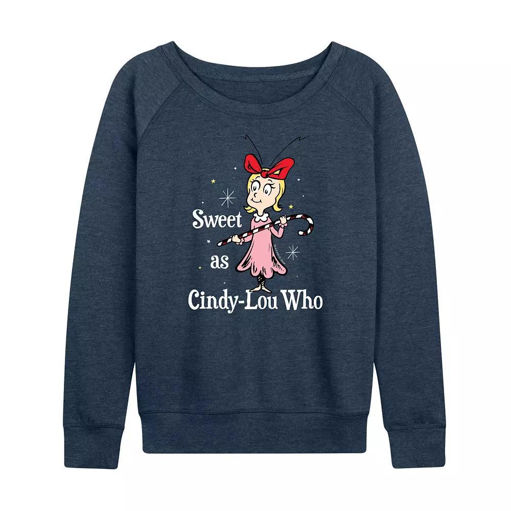 Women's Dr. Seuss The Grinch Cindy Lou Who French Terry Long Sleeve Tee, Girl's,  Product Image