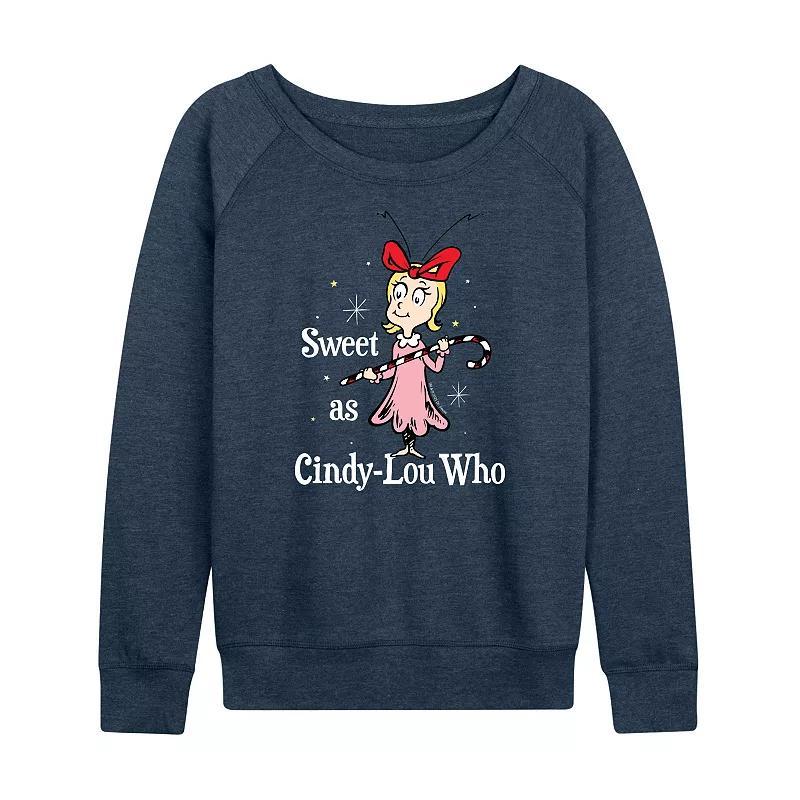 Women's Dr. Seuss The Grinch Cindy Lou Who French Terry Long Sleeve Tee, Girl's,  Product Image