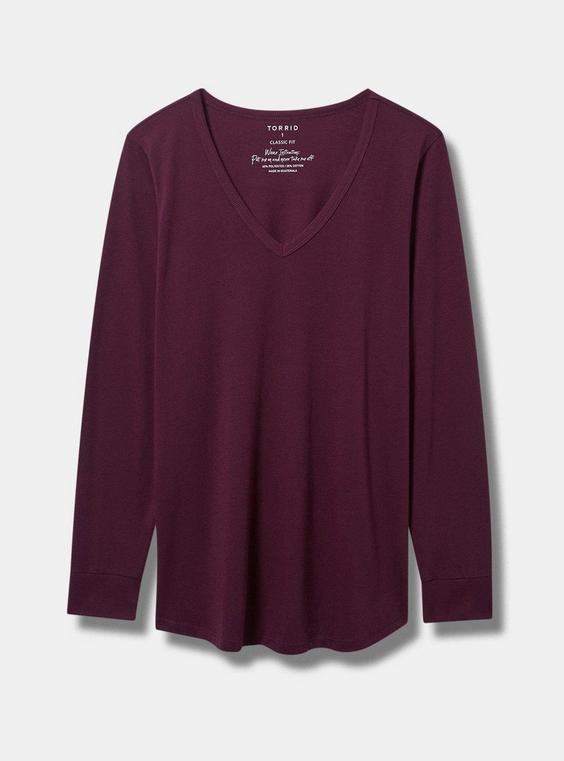 Girlfriend V-Neck Long Sleeve Tee Product Image