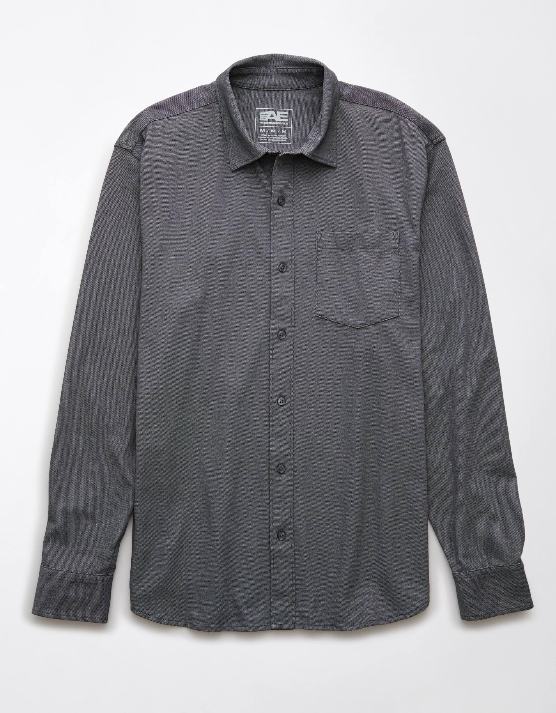 AE 24/7 Club Long Sleeve Button-Up Shirt Product Image