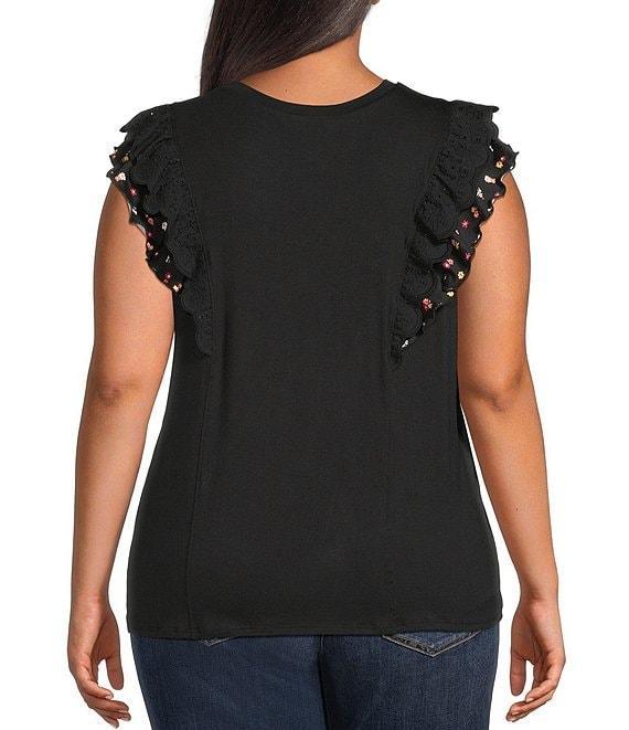 Moa Moa Plus Size Flutter Sleeve Top Product Image
