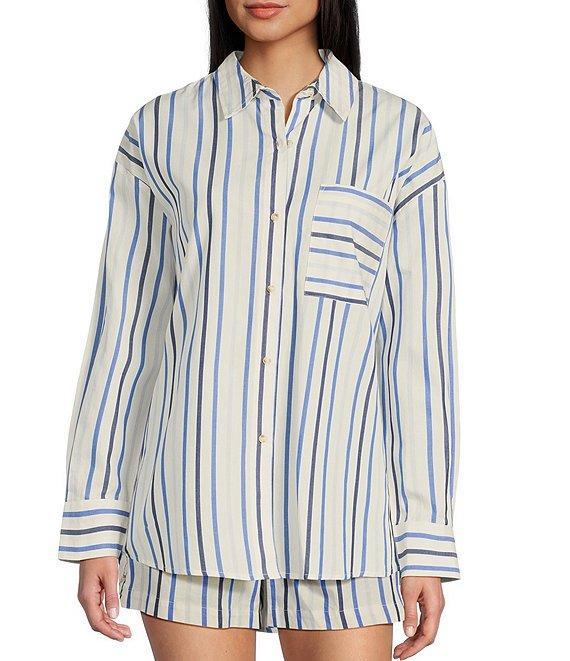 Copper Key Coordinating Woven Multi Stripe Shirt Product Image