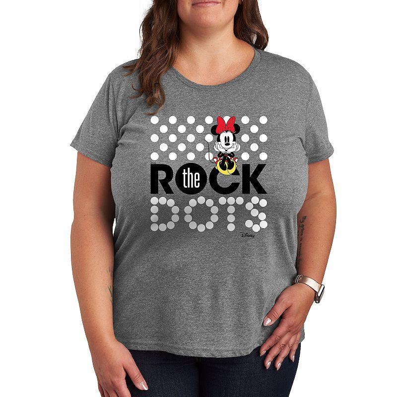 Disney's Minnie Mouse Plus Rock The Dots Graphic Tee, Women's, Size: 3XL, Grey Gray Product Image