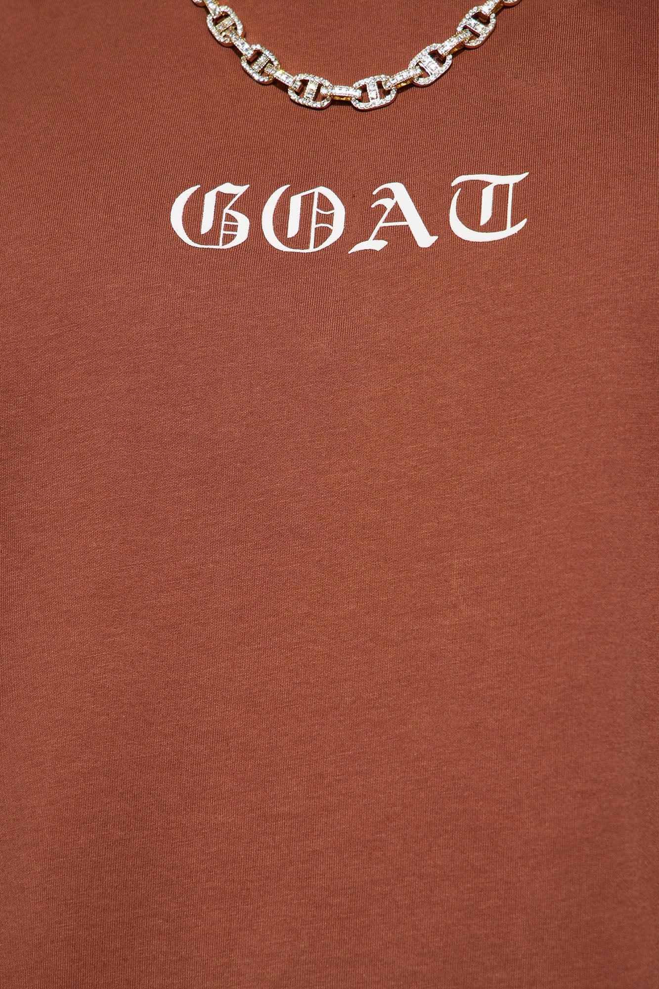 GOAT Old English Short Sleeve Tee - Brown Product Image