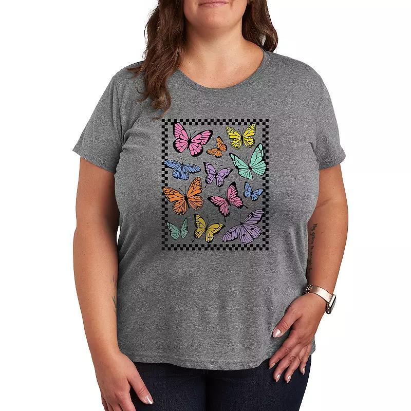 Plus Checker Butterfly Group Graphic Tee, Women's,  Product Image