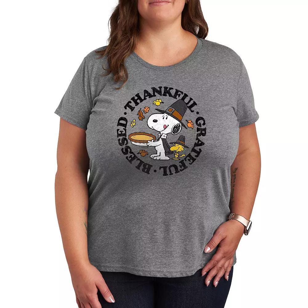 Plus Peanuts Snoopy and Woodstock Thankful Graphic Tee, Women's,  Product Image