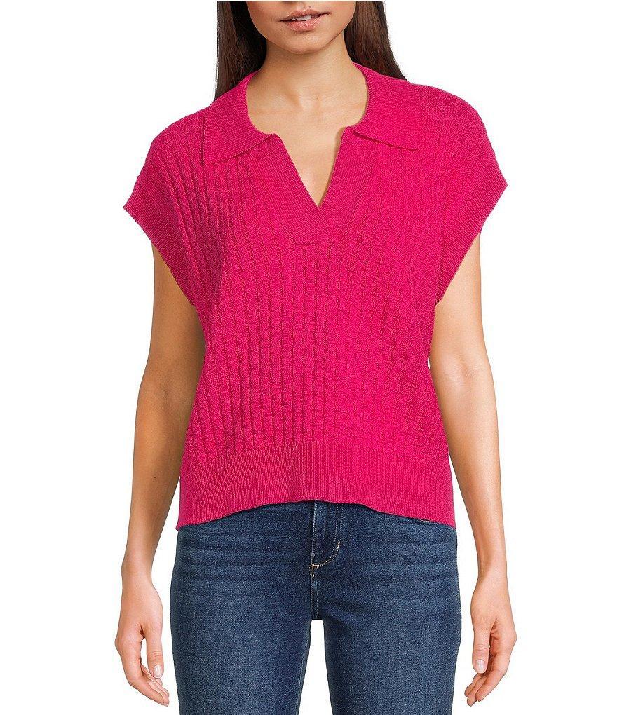 Anna & Ava Knit Collared Top Product Image