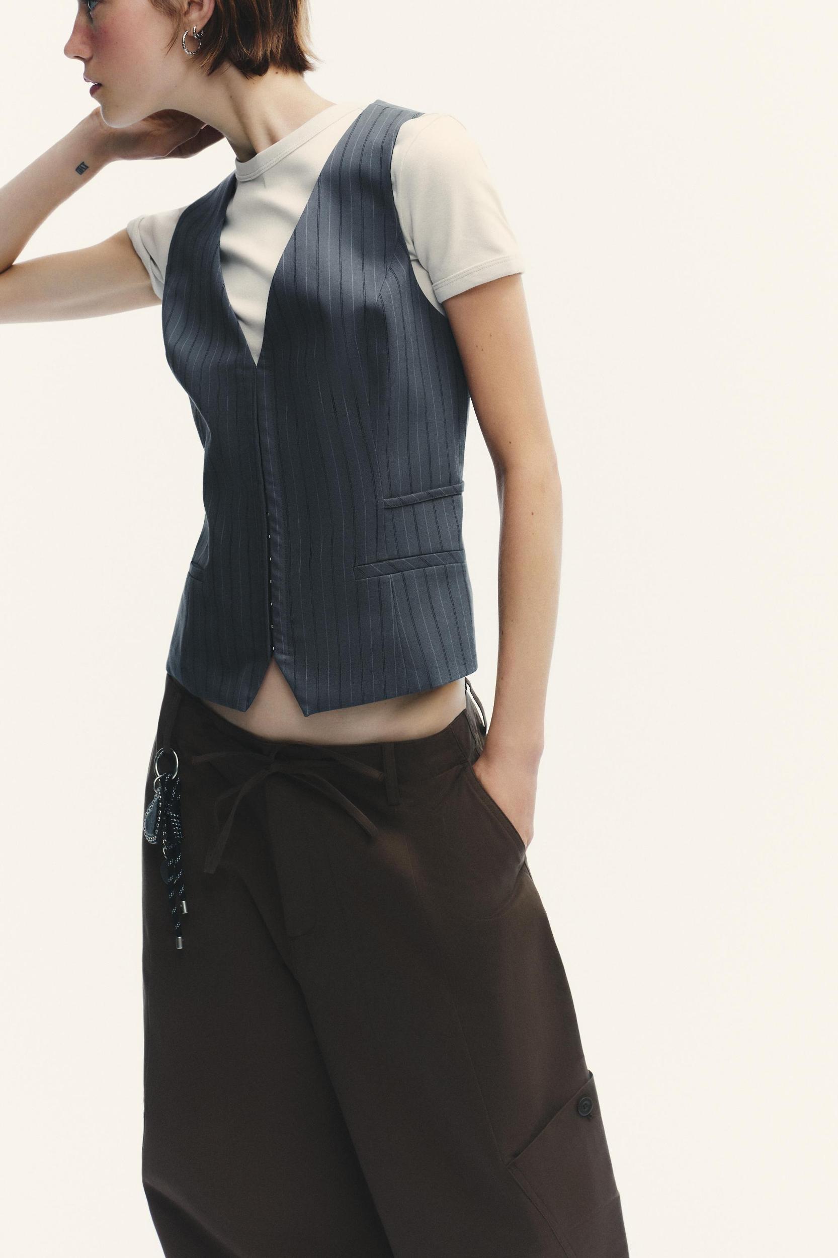 PINSTRIPE TOP VEST Product Image