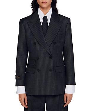 Sandro Kelia Double Breasted Suit Jacket Product Image