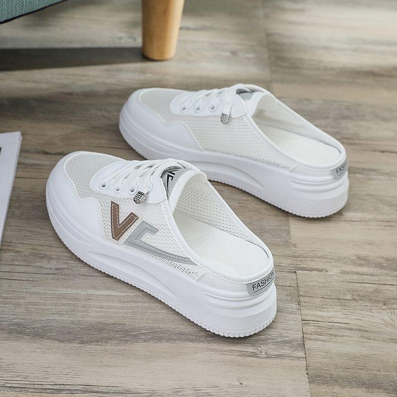 Platform Panel Mesh Sneaker Mules Product Image