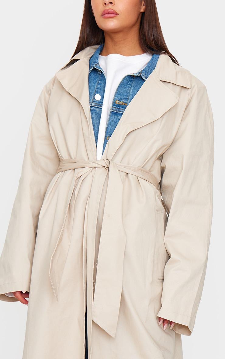 Stone Structured Oversized Trench Coat Product Image