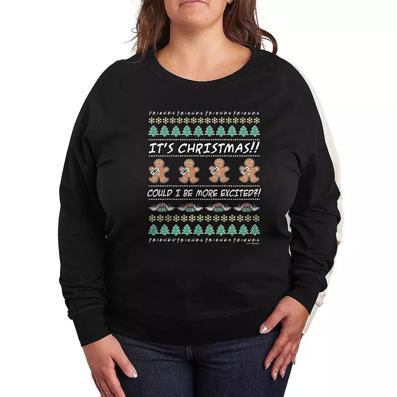 Plus Size Friends Its Christmas Lightweight French Terry Sweatshirt, Womens Product Image