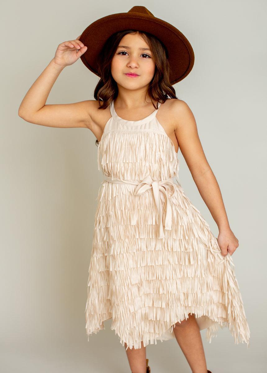 Caleo Dress in Ecru Girls Product Image