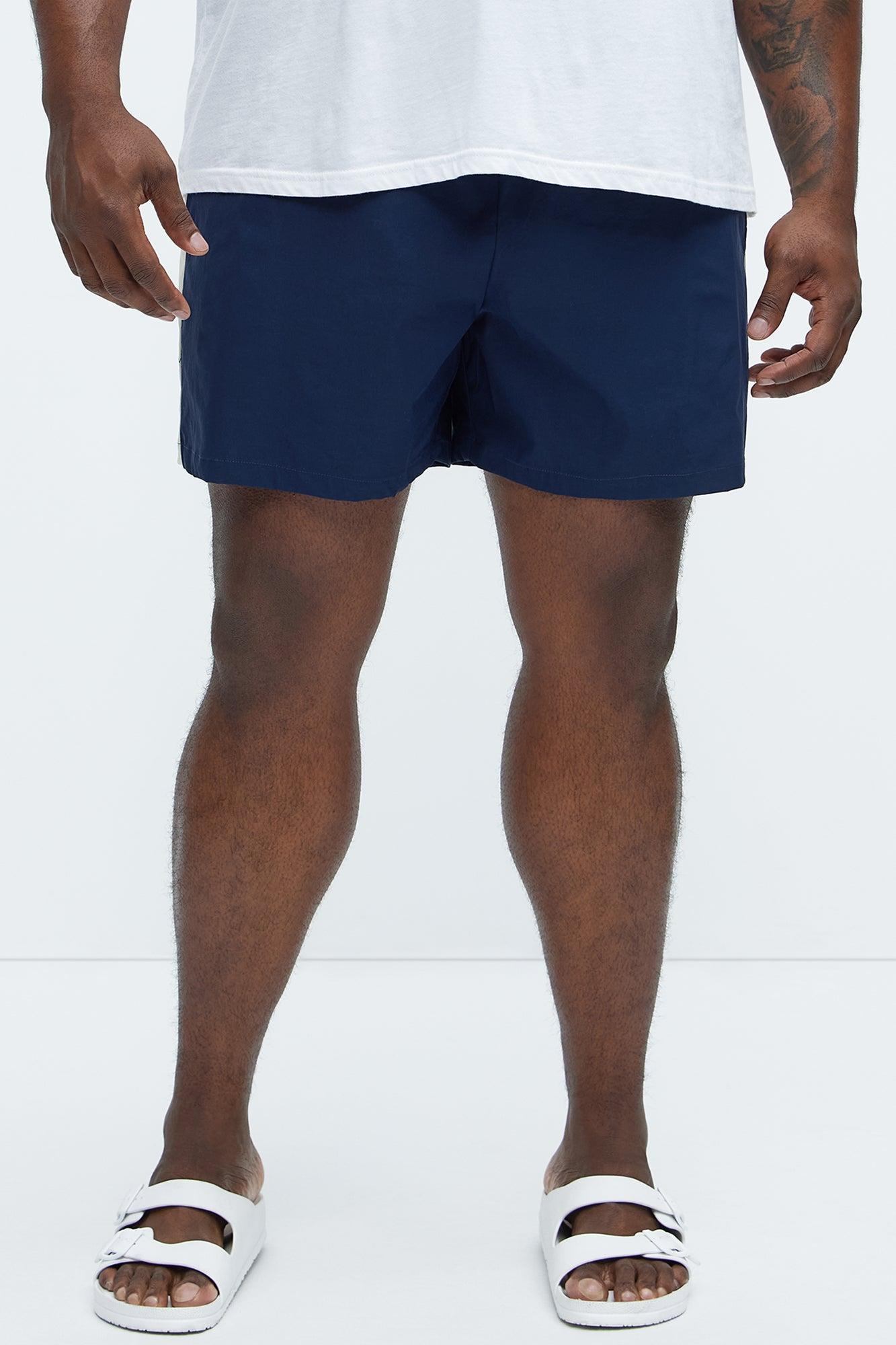 Contrast On The Side Swim Mid Trunk - Navy/combo Product Image
