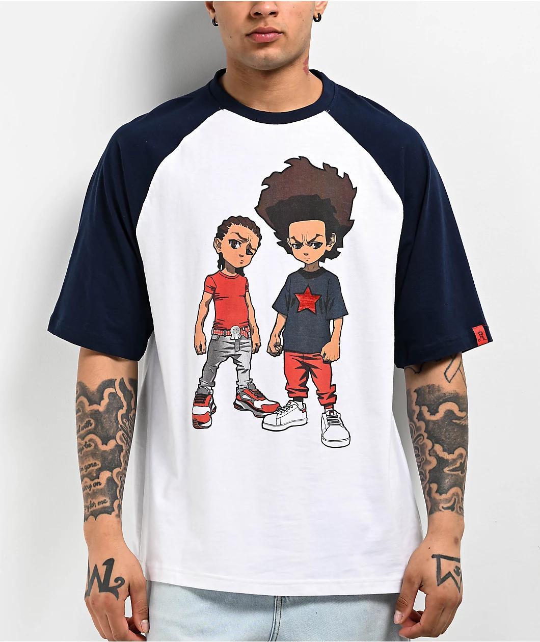 The Boondocks Brothers White Raglan T-Shirt Product Image