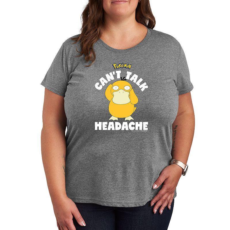 Womens Pokemon Psyduck Headache Tee, Girls Grey Gray Product Image