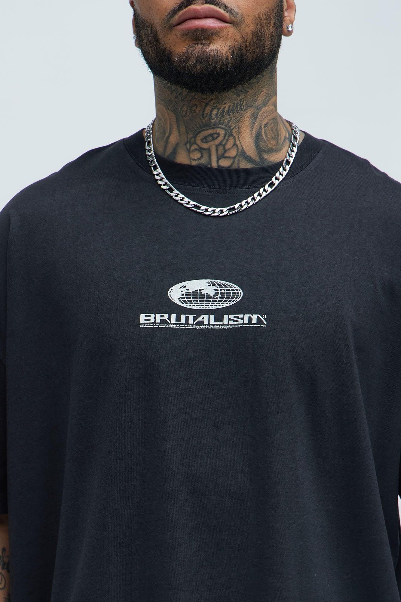 Brutalism Oversized Short Sleeve Tee - Charcoal Product Image