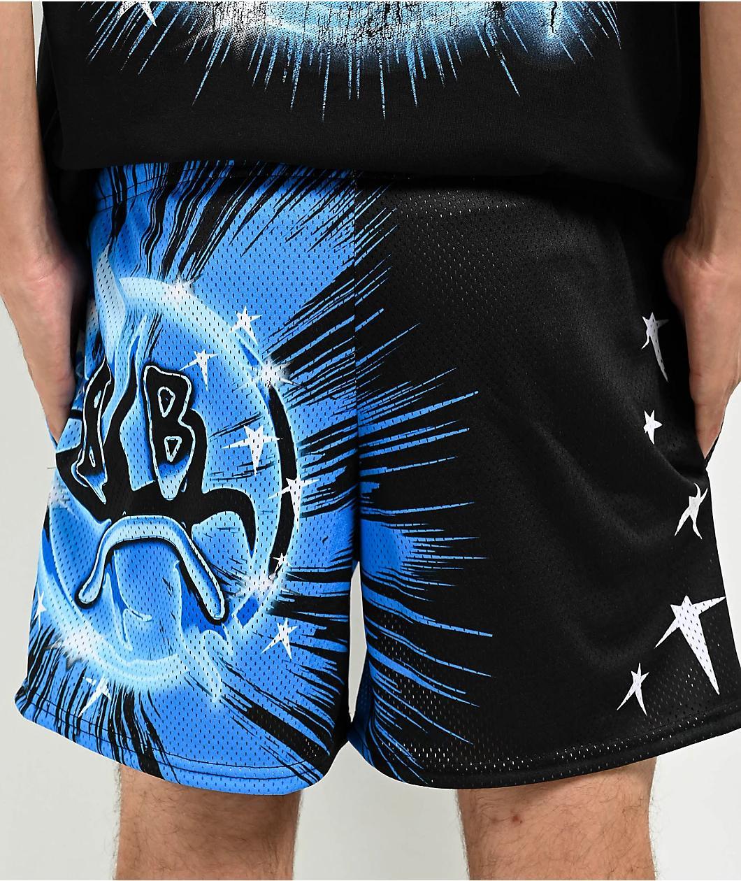 $AD BOYZ by Junior H X Lost Hills Nails Black Mesh Shorts Product Image
