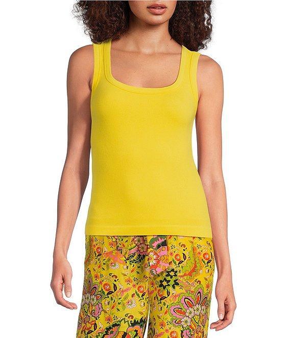 Gibson & Latimer Ribbed Knit Scoop Neck Sleeveless Tank Top Product Image