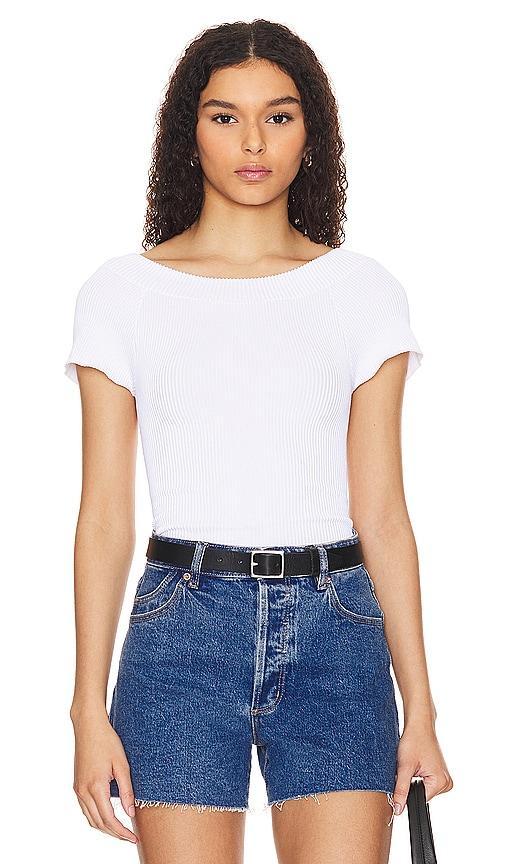 X Intimately FP Ribbed Seamless Off Shoulder Top In White Free People Product Image