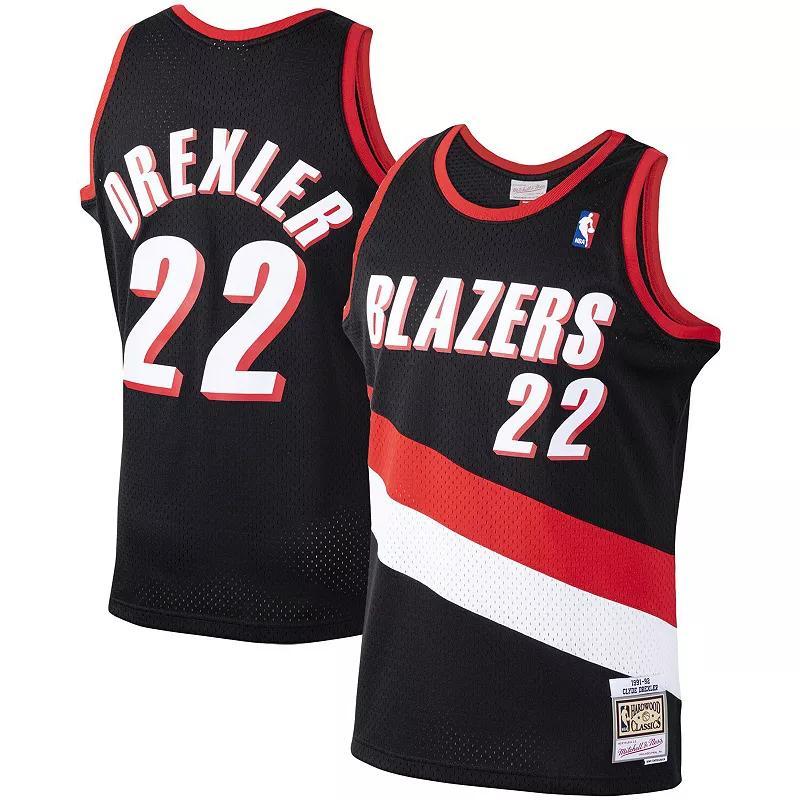 Mens Mitchell & Ness Clyde Drexler Portland Trail Blazers Hardwood Classics Swingman Jersey Product Image