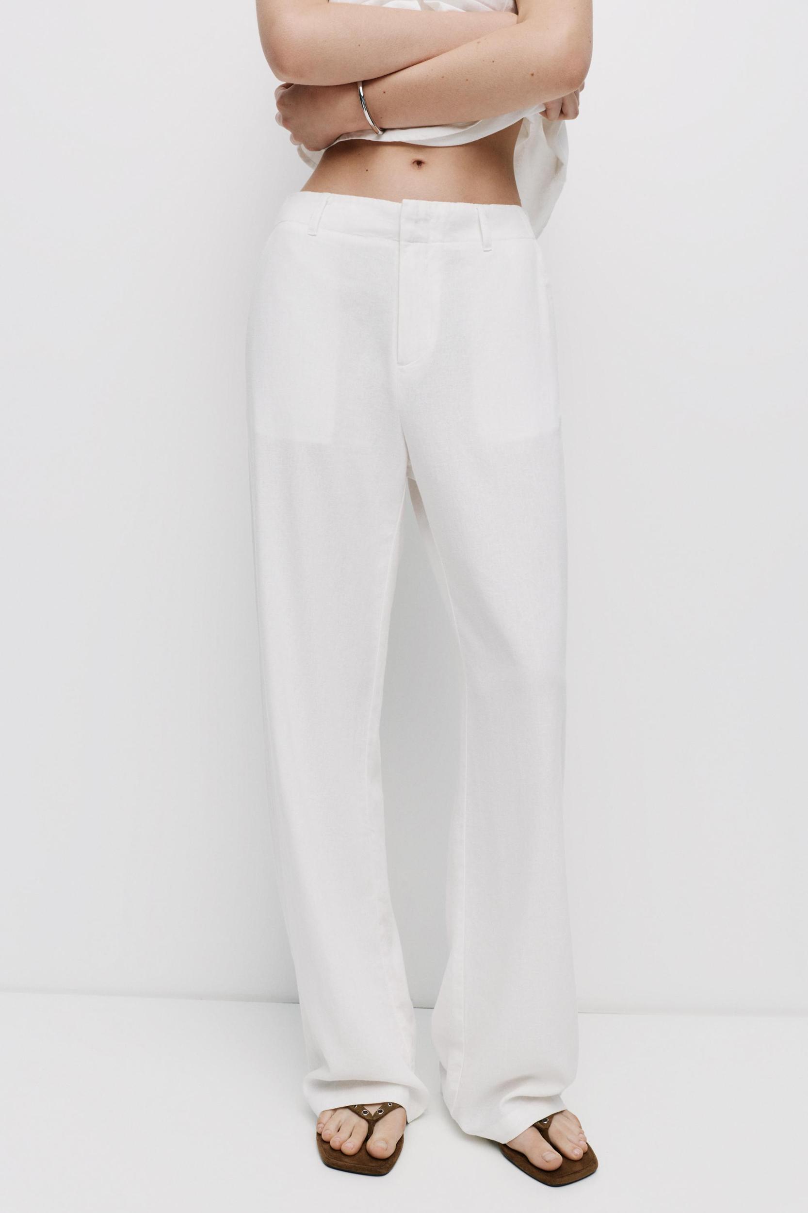 Linen-blend pants Product Image