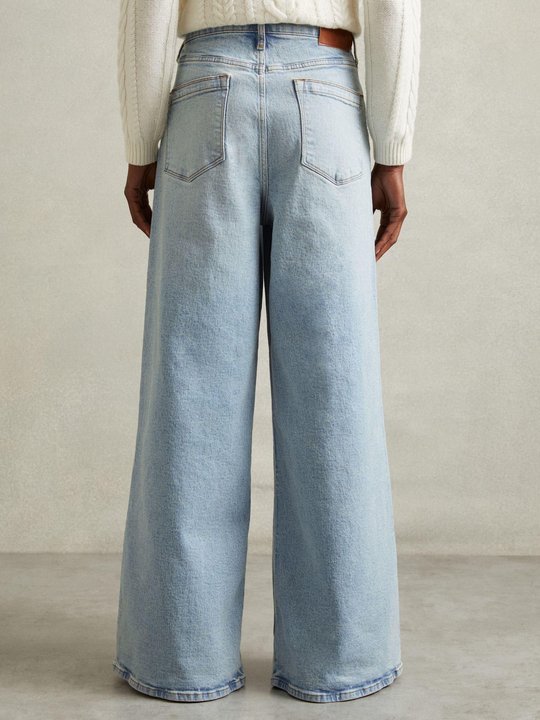 Petite Wide Leg Jeans in Light Blue Product Image