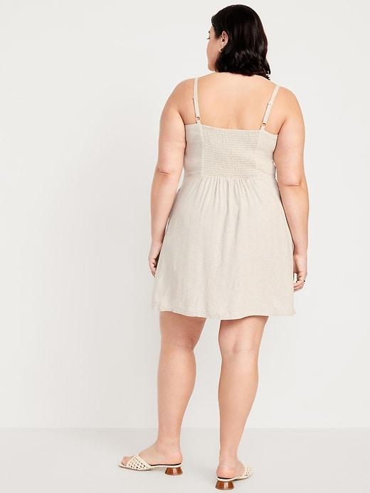 Fit & Flare Linen-Blend Mini Dress Product Image