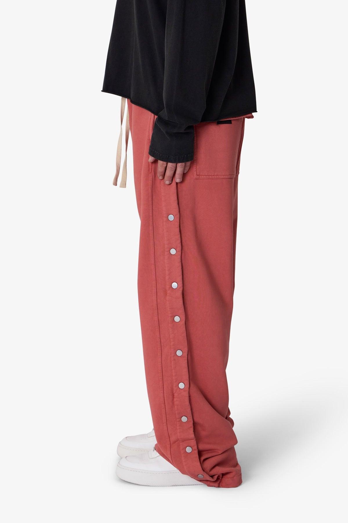 Side Snap Fleece Pants - Rust Product Image