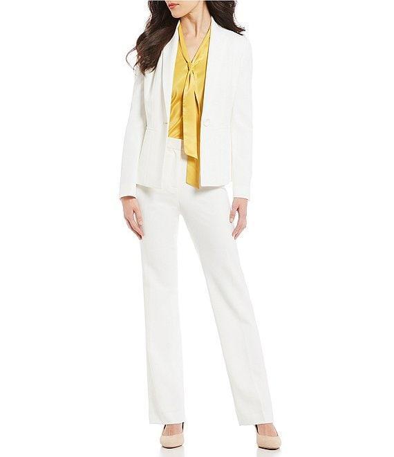 Kasper Crepe One-Button Long Sleeve Jacket Product Image