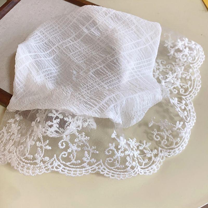 Plaid Lace Trim Kerchief Product Image