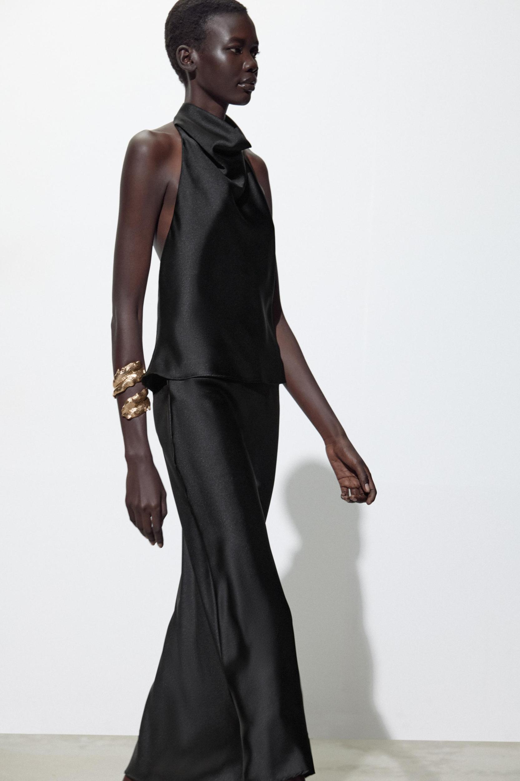 SATIN EFFECT HALTER TOP Product Image