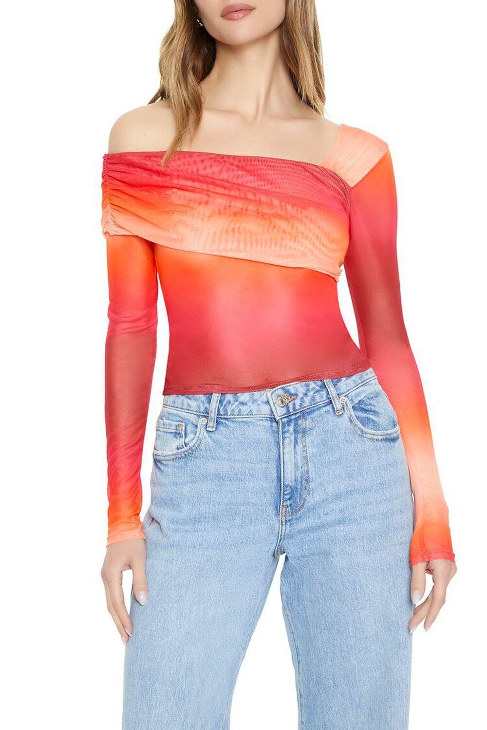 Gradient Wash Mesh Crop Top | Forever 21 Product Image