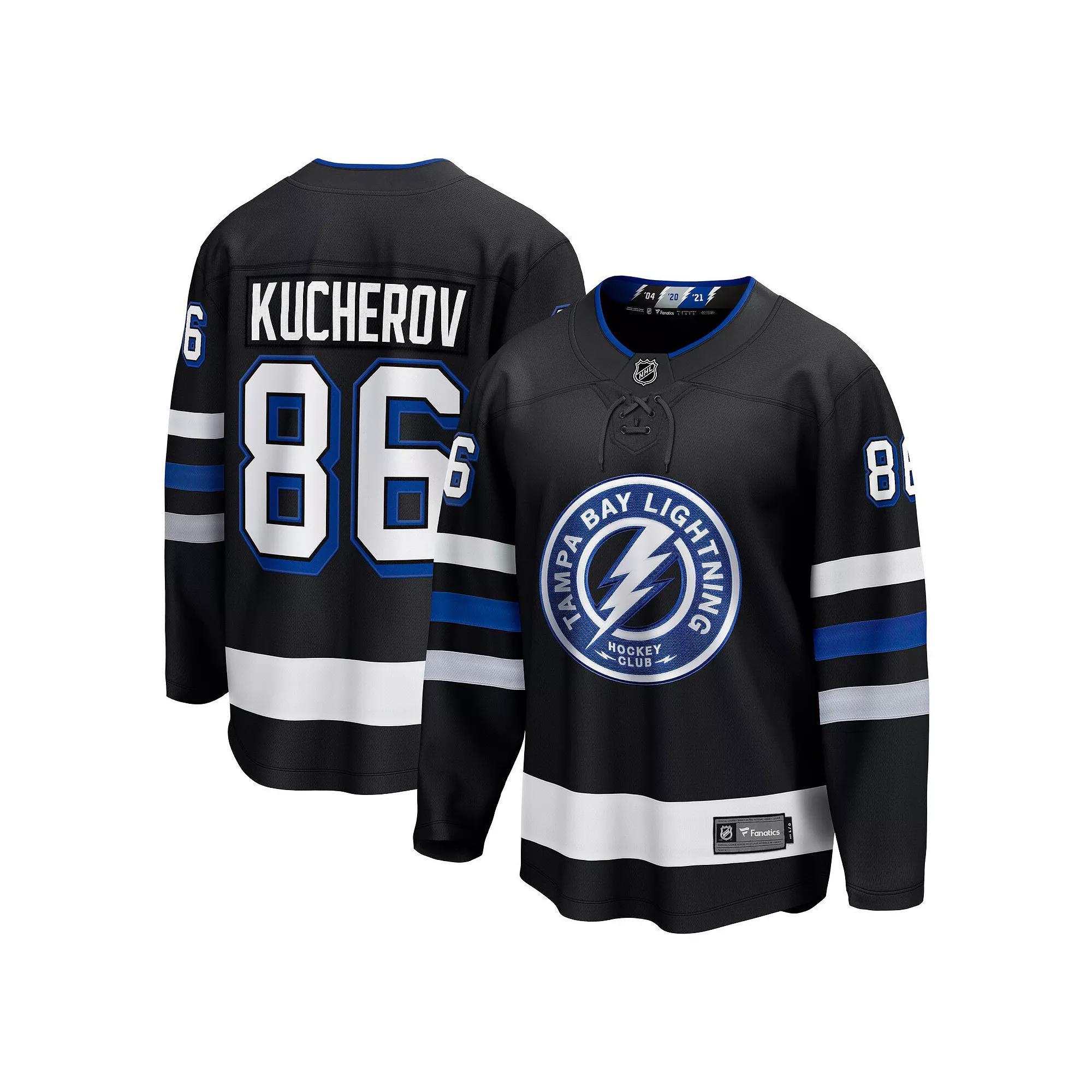 Men's Fanatics Nikita Kucherov Black Tampa Bay Lightning Alternate Premier Breakaway Player Jersey, Size: Small, Lgh Black Product Image