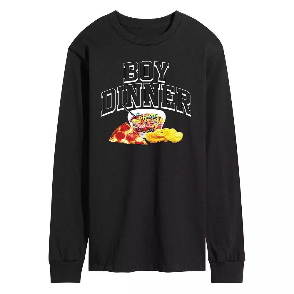 Men's Boy Dinner Long Sleeve Graphic Tee,  Product Image