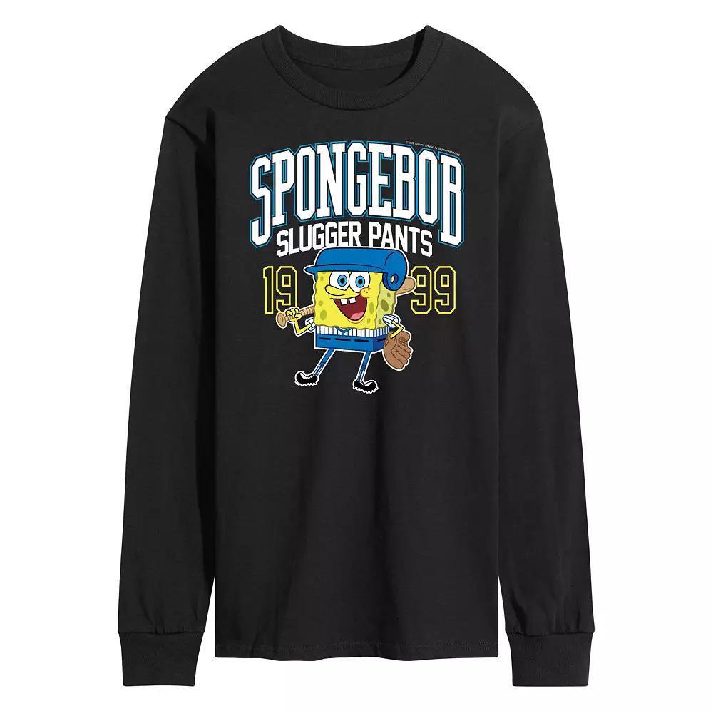 Men's Nickelodeon SpongeBob SquarePants Slugger Pants Long Sleeve Graphic Tee,  Product Image